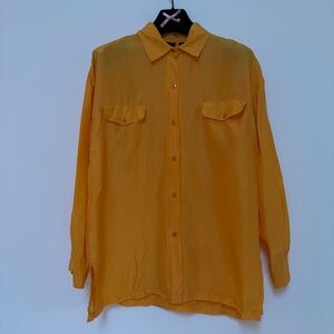 Quarters Vintage Silk Buttoned Shirt Size Small Yellow